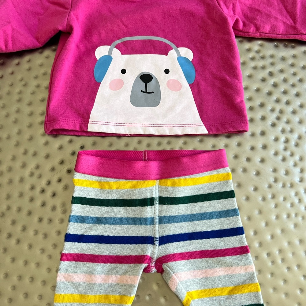 Bear sweater and pant and Christmas tree sweater with tuille